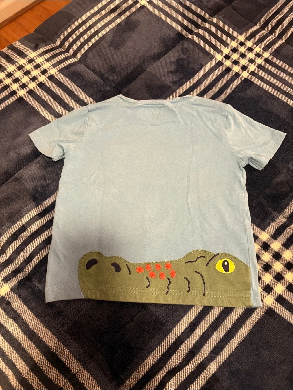 Mini Boden Light Blue Dino Applique Tee
